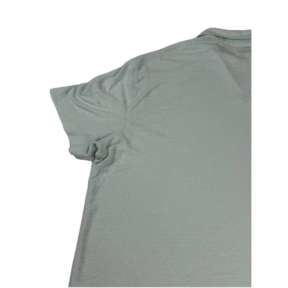 Banana Republic Linen Blend Polo Shirt Light Blue Dew Drop Men's XXL